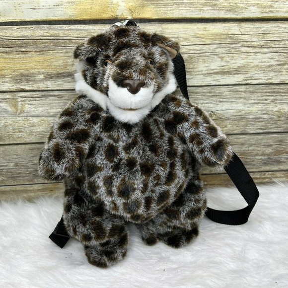 Mango Teddy Bear Co Snow Leopard Plush Cat Backpack 16" RARE - Picture 11 of 12